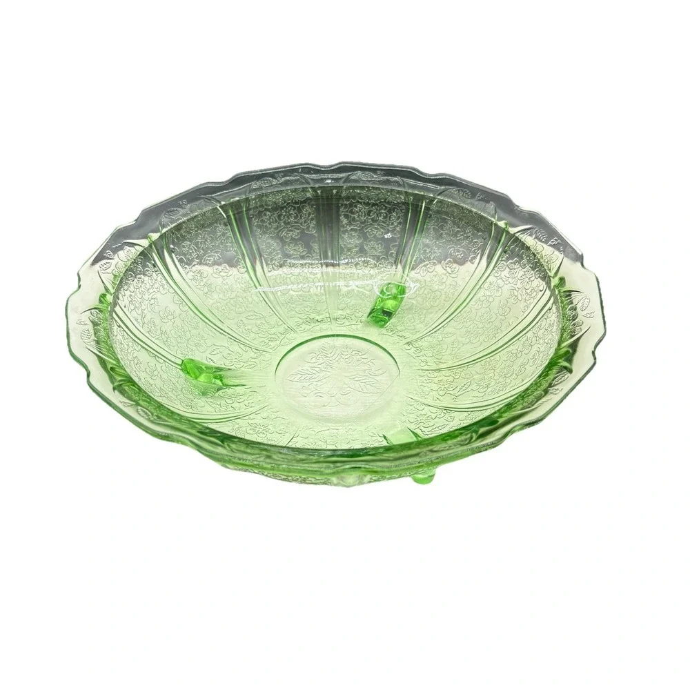 Vintage Uranium Vaseline Glass Bowl 10